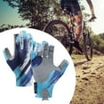 thumbnail image 3 of Guantes de ciclismo de medio para exteriores, guantes transpirables a prueba de golpes para bicicleta, monopatín, Fitness, gimnasio, ciclismo, azul Sunnimix Guantes de ciclismo, 3 of 8