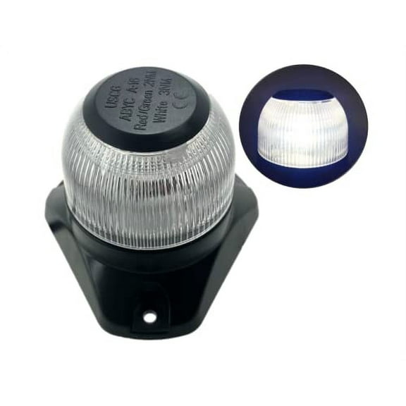 Pactrade Marine Boat LED All Round Navigation Light Clear Lens PA Housing 8-30VDC/3W 2NM IP:67 RoHS CE Certified (White)