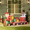thumbnail image 2 of Outsunny 8ft Large Christmas Inflatables Outdoor Decorations Train with Santa Claus, Snowman, Penguin and Gift Boxes, Blow-Up LED Yard Christmas Decor for Lawn Garden Party, 2 of 9