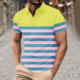 thumbnail image 1 of Blusa y camisa de manga corta con cuello vuelto para hombre, blusa de manga larga con solapa y botones estampados, blusa de poliéster para hombre, 1 of 2