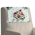 thumbnail image 2 of COEQINE Chair Headrest Cover Washable Faux Leather Headrest Cover for Recliners Non-Slip Furniture Protector with Hook and Loop Fasteners for Pets, 17x27 Inch, Christmas Cat Snowflake, Set of 2, 2 of 7