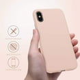 thumbnail image 3 of iPhone Xs Case/iPhone X Case,Ultra Slim Fit iPhone Case Liquid Silicone Gel Cover with Full Body Protection Anti-Scratch Shockproof Case Compatible with iPhone X/XS,Pink, 3 of 5