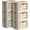 Beige, variant on 6 Pack Clothes Storage Bins - Foldable Storage Bins for Clothes Fabric Storage Box with Metal Frame (Cream White, 16.5x12.2x12.2 inch)