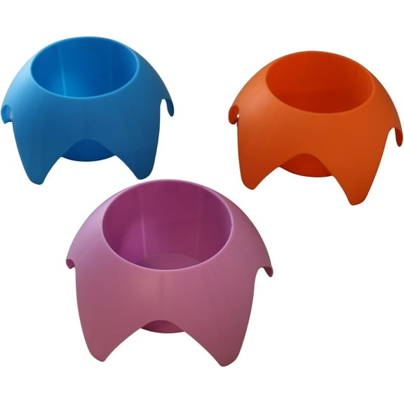 3-Pack Plastic Sand Cup Holders for Beach, Outdoor Drink Holders, Multicolor
