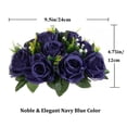 thumbnail image 2 of 2pcs Dark Blue Fake Flowers Plastic Floral Ball 15 Heads Artificial Flower Arrangement for Wedding Centerpiece Table Decor, 2 of 9