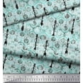 thumbnail image 3 of Soimoi Poly Georgette Fabric Arrow & Ogee Damask Print Fabric by The Yard 42 Inch Wide, 3 of 3
