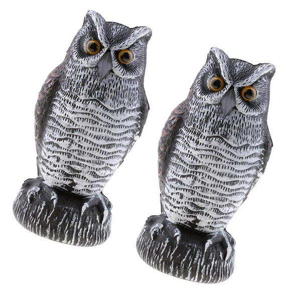 2PCS Large Realistic Owl Hunting Decoy Scarecrow Owl Fake Decoy Garden Protector