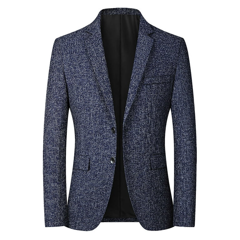 Tailored-Fit Tweed Plaid Blazer