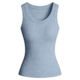 thumbnail image 7 of COMVALUE Womens Tank Tops 2026 Scoop Neck Ribbed Sleeveless Top Casual Basic Slim Fitted Knit Cami Tee Shirts (Light Blue, XL), 7 of 7