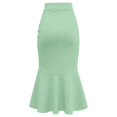 thumbnail image 4 of Women's Elegant Midi Fishtail Skirt Business Formal Skirts Ruffle Hem Fishtail Skirt, 4 of 5