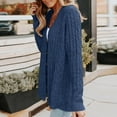 thumbnail image 5 of ShomPort Long Sleeve Cable Knit Long Cardigan for Women Fall Winter Warm Open Front Button down Sweaters, 5 of 7