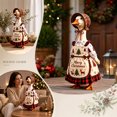 thumbnail image 6 of Cififendec Christmas 23" Porch Goose Costume Set, Plaid Apron Style Dress with Printed Christmas Motif for Front Yard Goose Figurine Outfitting, 6 of 7