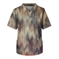 thumbnail image 1 of LINMOUA Plus Size Halloween Printed Scrub Working Uniform Tops For Men's Cross V-Neck Short Sleeve Fun T-Shirts Workwear Tee With Pockets, 1 of 3