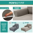 thumbnail image 5 of OKYUK Chaise Lounge Slipcover, Jacquard Stretch Chaise Chair Covers, Sofa Chaise Slipcover with Double Arm, Machine Washable Furniture Protector Couch Soft for Living Room Bedroom (Taupe), 5 of 7