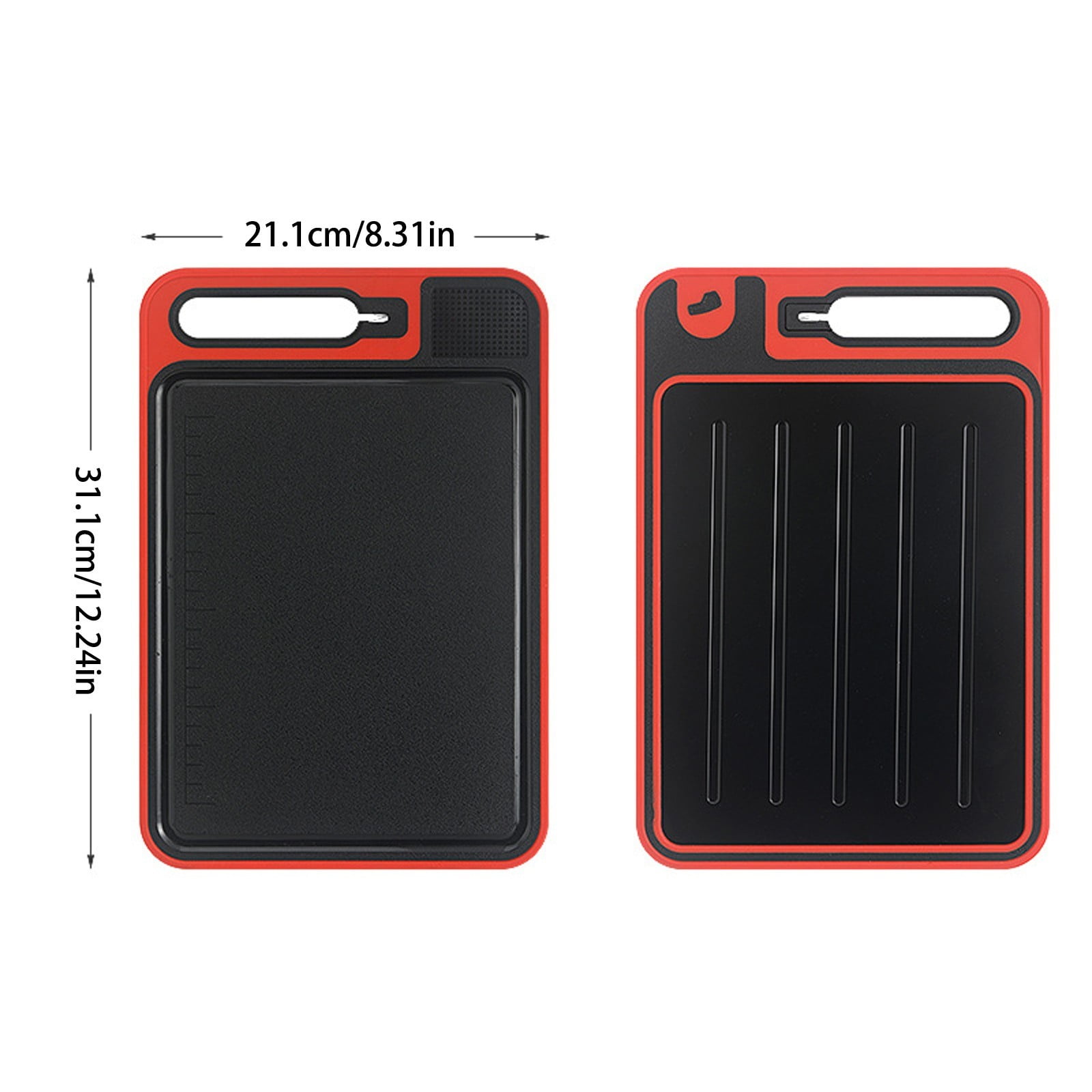 4-in-1 Defrosting Tray & Cutting Board, Stainless Steel Fast Thawing Mat, Multi-Functional Kitchen Prep Board, For Meat Veggies(Black)