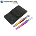 thumbnail image 1 of OdontoMed2011® Set Of 2 Stainless Steel Multi Titanium Rainbow Color Jeweler Style Tweezers #8a + #6 Fine Point Jewelry-making, Laboratory Work, 1 of 1