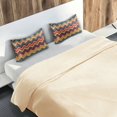 thumbnail image 5 of Yayeee Pillowcase Standard Size Set of 2 Satin Wrinkle Resistant Pillow Case, Brown Geometric, 5 of 8