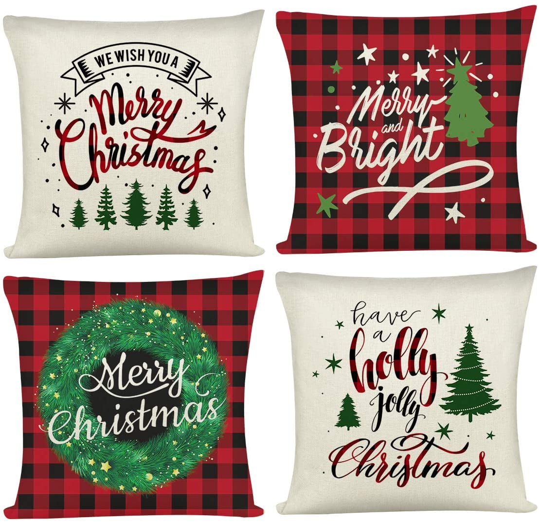 Multicolor 18x18 Christmas Holiday Winter Designs & Photography Christmas Berries Greens Holiday Red White Colors Throw Pillow 