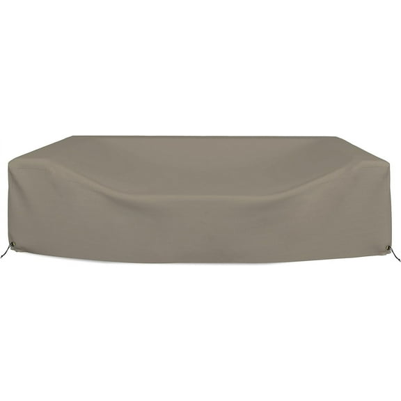 COVERS&ALL Patio Sectional Sofa Set Cover - Heavyduty 12 Oz. Waterproof, Durable Outdoor Furniture Table & Chair Set Cover with Airpockets & Drawstring (108" W x 82" D x 28" H, Beige)