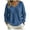 Blue-A, variant on Women's Fall Long Sleeve T Shirts Soft Waffle Knit V Neck Loose Tunic Tops Solid Color Basic Blouses Oversized Casual Layering Tees White