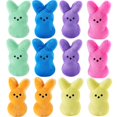 thumbnail image 2 of Set of 12 Colorful Plush Bunny Toys Soft and Cuddly Stuffed Animal Rabbits for Kids, Easter Basket Fillers, Party Favors, 2 of 4