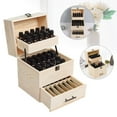 thumbnail image 2 of 3 Tier Essential Oil Storage Box Wooden Display Case Wood Container Organizer, 2 of 5