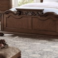thumbnail image 4 of Luckynote Eastern King Bed Frame, Traditional Antique Design with Tufted Faux Leather Headboard, Wooden Frame for Master Bedroom, Cherry Finish, 4 of 8