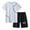 White short set d3, variant on UXXY Boys Outfits Size 10-12 Youth Sets Clothes For Boys Boys Loose Athletic Short-Sleeve Shirt And Active Shorts Set 13-14 Years