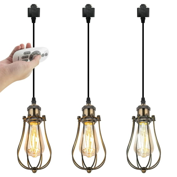 Kiven H-Type track lighting pendants,Dimmable Industrial Bronze h track pendant lights ,Decorative Track Lighting Fixture for Hallway Kitchen Island TB0103