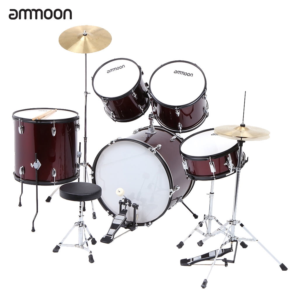 ammoon Adult Drum Set 5Piece Complete Kit with Cymbals Drumsticks