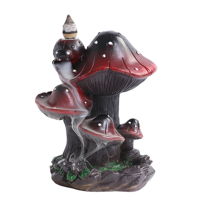 Mushroom Backflow Incense Holder – Ceramic Incense Tube Incense Holder Waterfall Incense Burner and Waterfall Fountain | Unique smoke waterfall effect to help you relax and meditate