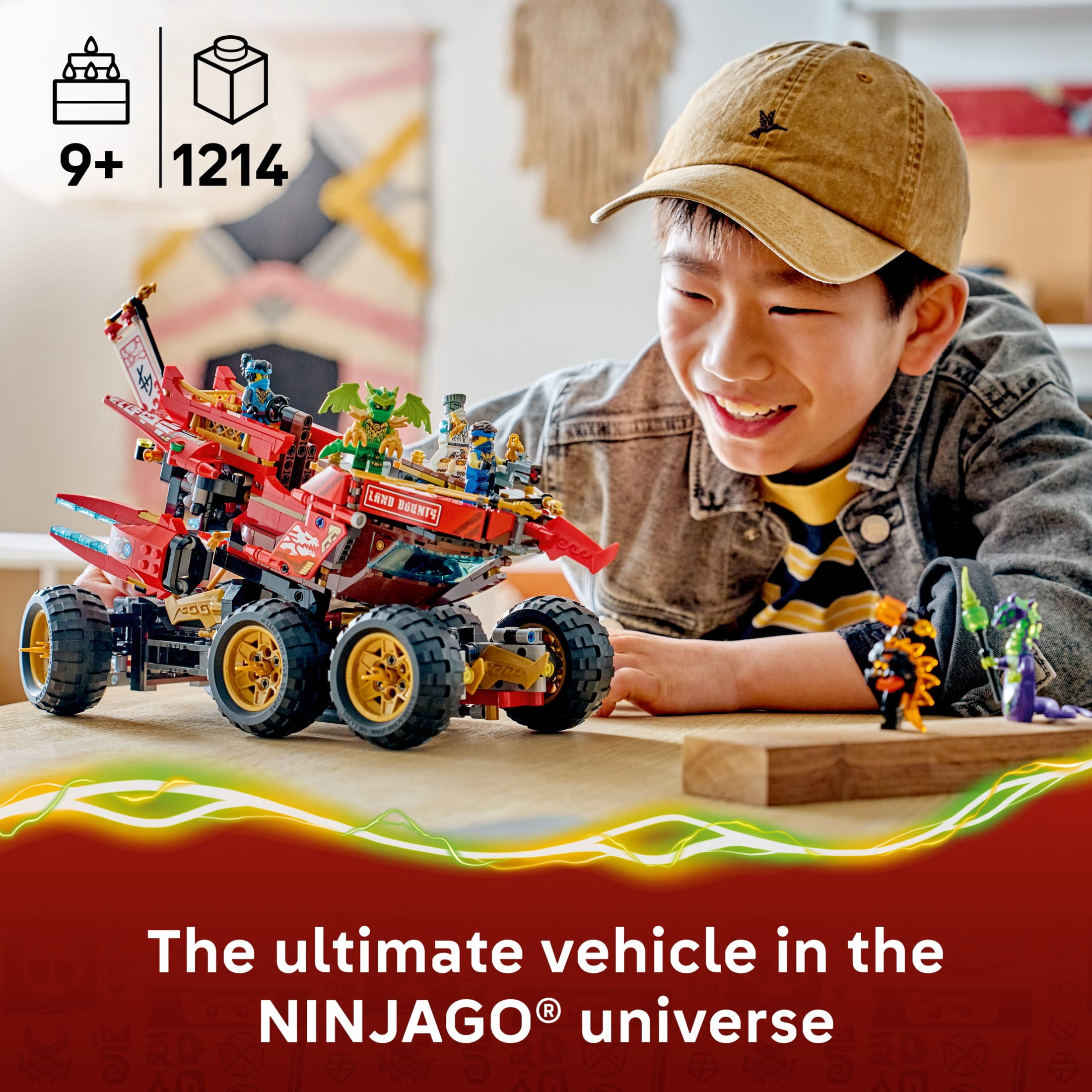 LEGO NINJAGO Land Bounty - Building Toy for Boys & Girls, Ages 9+ - Off-Road Buggy, Ship & Motorcycle Toy - Includes 6 Minifigures - Gift for Birthdays - 71869