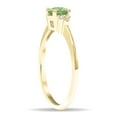thumbnail image 3 of SZUL Women's Round Shaped Green Amethyst and Diamond Half Moon Ring in 10K Yellow Gold, 3 of 5