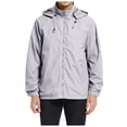 thumbnail image 1 of Mens Loose Solid Hooded Waterproof Breathable Flight Suit Jacket Thin Coat Top Blouse, 1 of 4