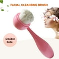 thumbnail image 2 of Face Cleansing Brush Double Side Facial Brush with Soft Bristles for Face Cleansing Skin Care, Silicone Face Brush for Facial Scrub Exfoliating Massaging (pink), 2 of 5