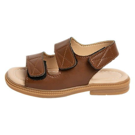 Caqnni Toddler Girls Little Kids Close Toe Sandals - Flower Girl Dress Flats Summer Shoes Formal & Dailywear Girls Shoes