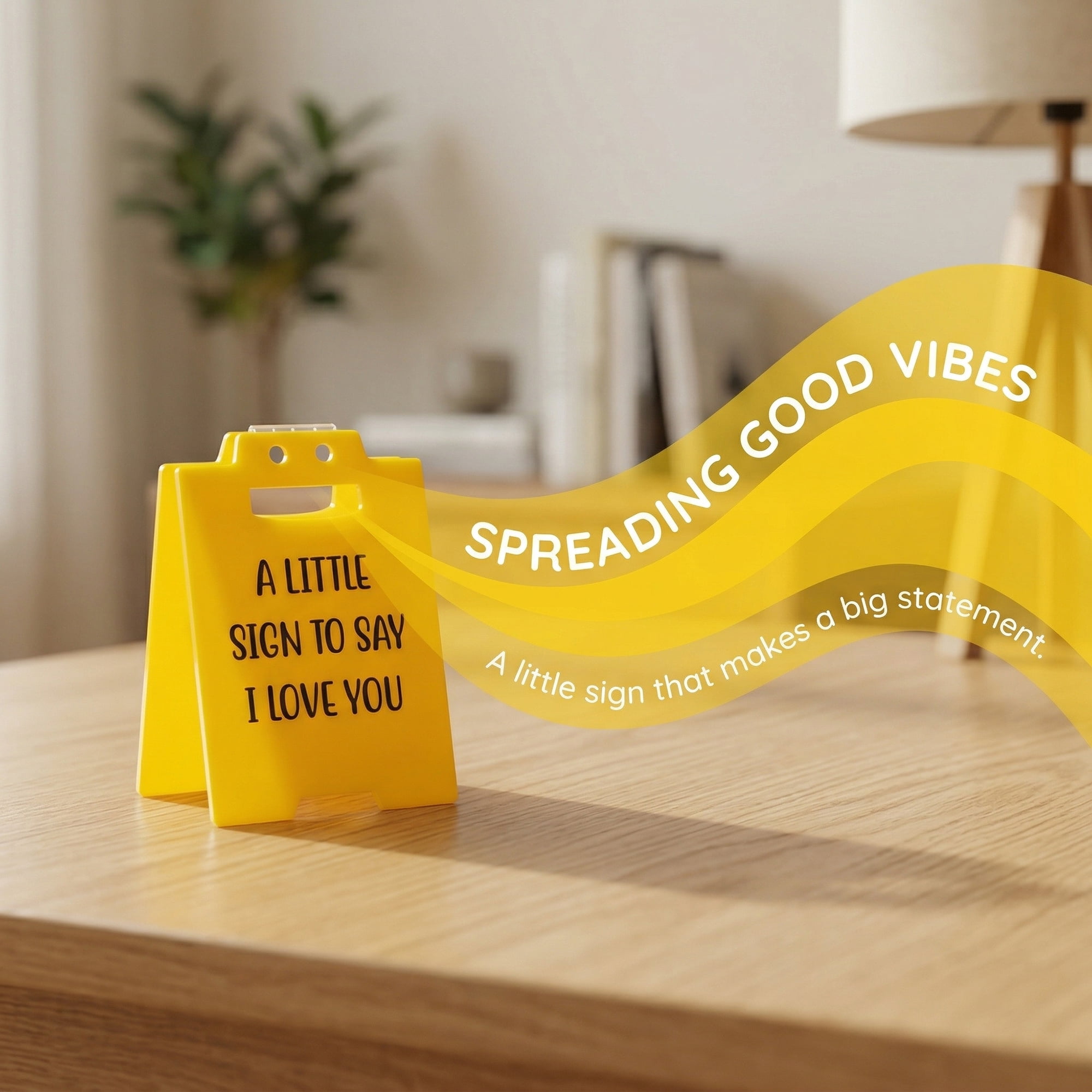 Unique Bargains Extra Stable Acrylic Desk Sign Gift Keepsake Block Yellow Style A 5.0in