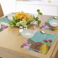 thumbnail image 4 of Ambesonne Music Place Mats Set of 4, Hawaiian Summer Ukulele, Standard Size, Yellow Brown Aqua, 4 of 6