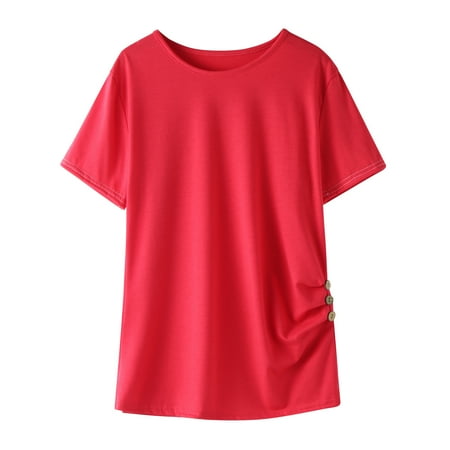 

Qufokar Tween Clothes for Girls Toddler Tech Shirt Blouse Sleeve Front T Casual Knot Tops Little for 4-13 Button Clothes Tee Summer Tops Tunic Shirts Years Short Girls Kids Girls Tops Tees Shirts