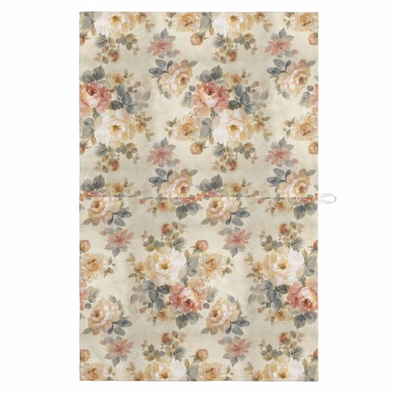 White Pink Beige Peony 1 Pack Kitchen Towel, Water Absorbent Dish Towel, Farmhouse Vintage Floral Botanical Decorative Hand Towels - Quick Drying Cloth for Cooking Baking, 18x28 Inch