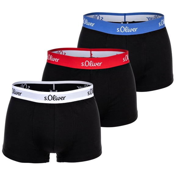 s.Oliver Calzoncillos para hombre, paquete de 3 - Trunks, Hipsters, Algodón Stretch Negro Contrast XL
