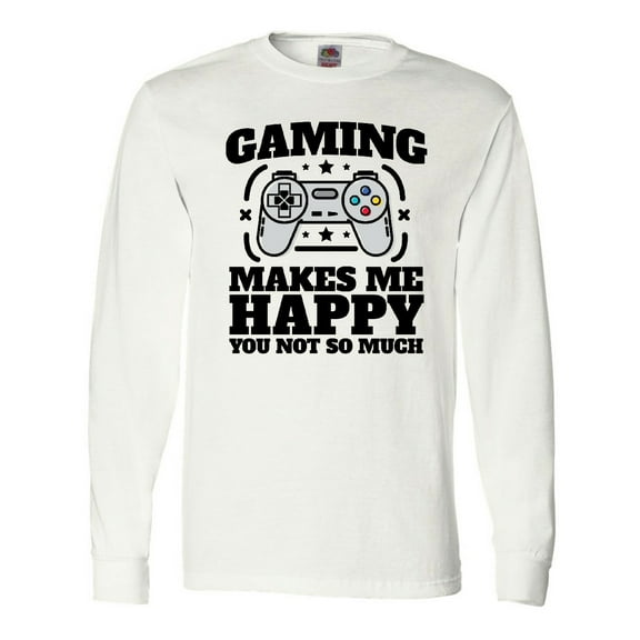 Inktastic Gaming Makes Me Happy Long Sleeve T-Shirt