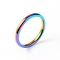 thumbnail image 6 of 2mm Titanium Steel Bands Silver/Gold/Rose Gold/Multi-color Wedding Rings Sz 4-11, 6 of 8