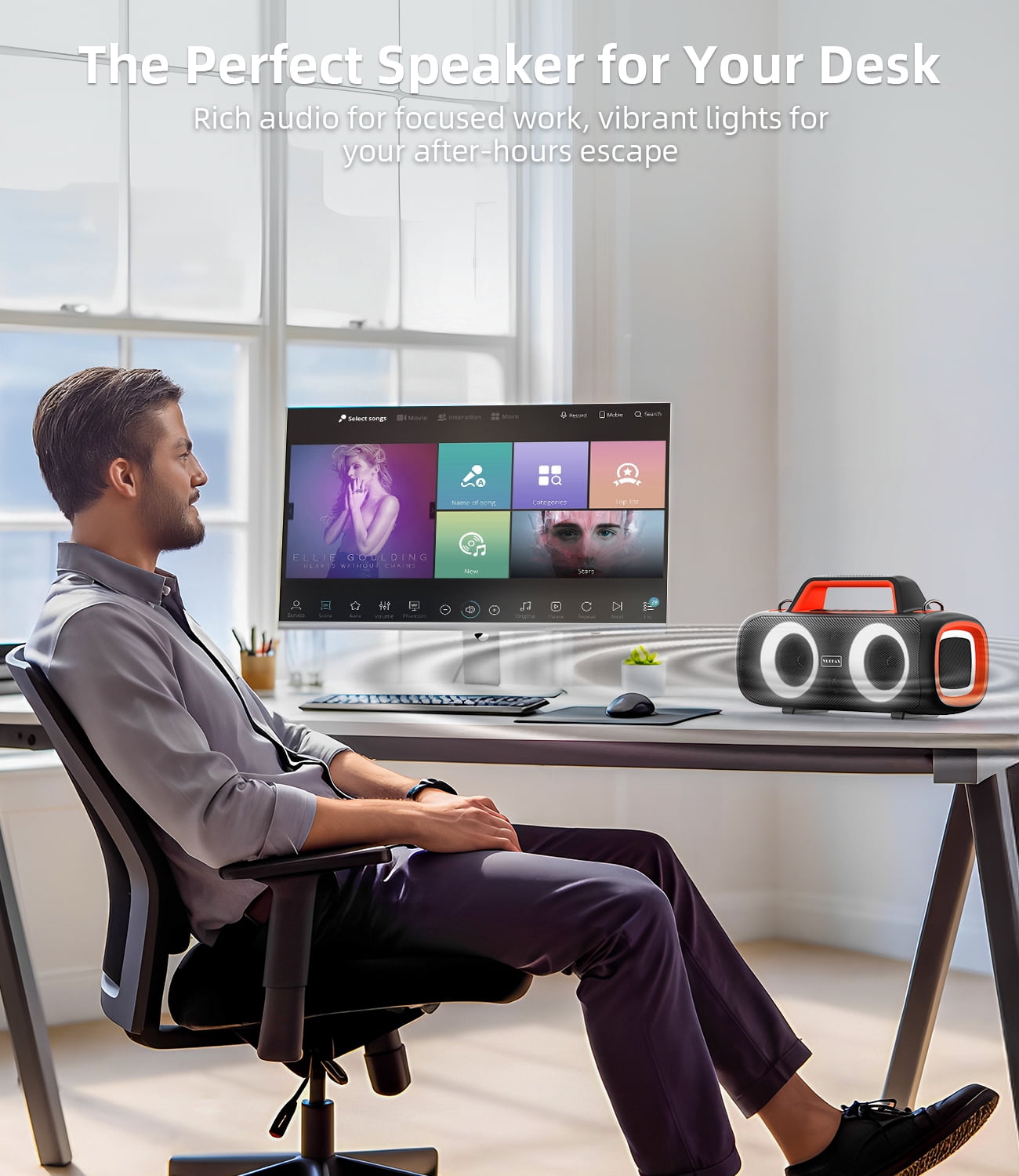 Portable Bluetooth Speaker IP65 Waterproof,140W Loud Sound,Bass Boost,Bluetooth 5.3, LED Lights,True Wireless Stereo Pairing,24H Playtime, for Home/Outdoor/Party/Beach, Fashionable Gift
