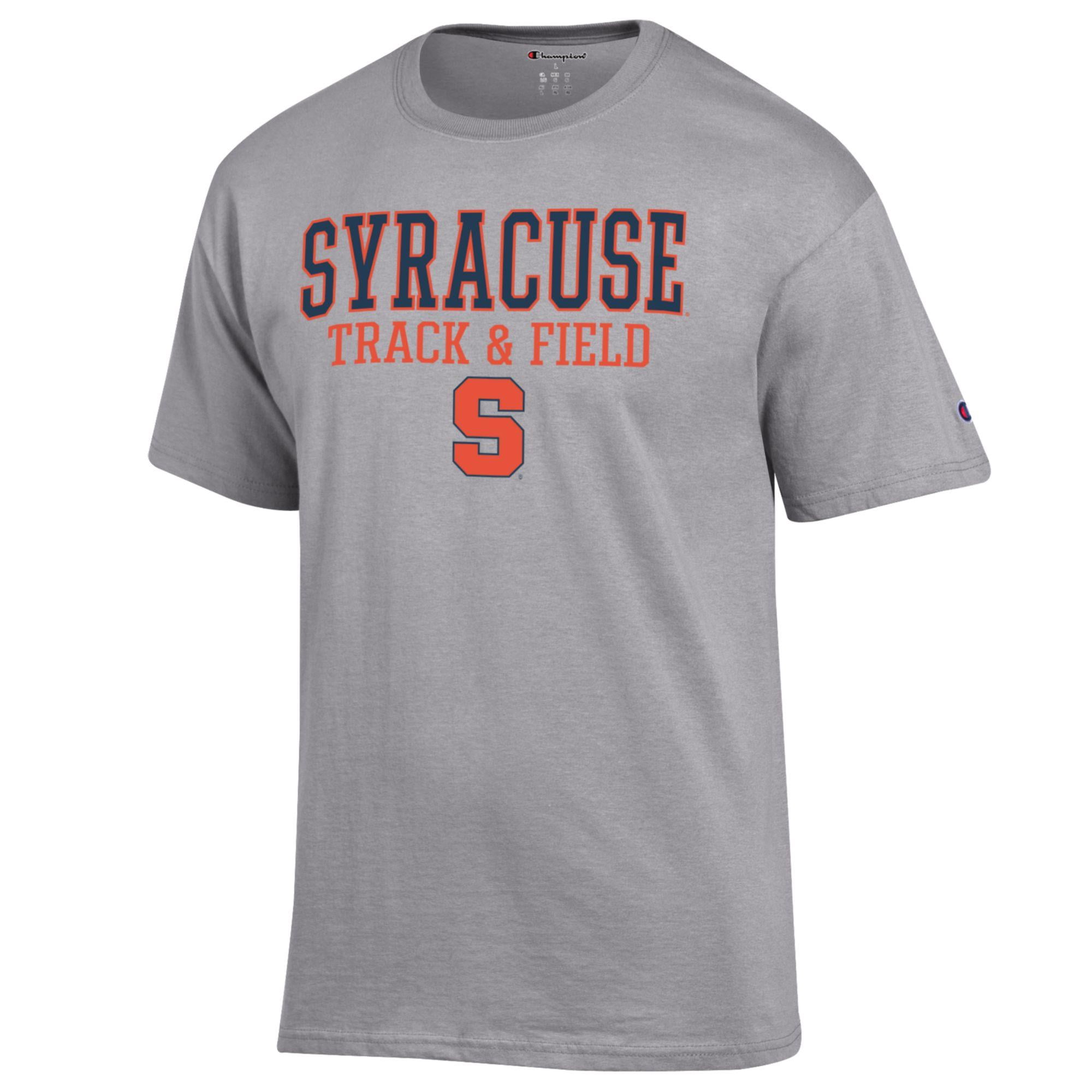 Men's Champion  Gray Syracuse Orange Track & Field Stack T-Shirt