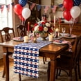 thumbnail image 6 of American Flag Stripes Stars Table Runner, 4th of July Independence Day Patriotic Red White Blue Kitchen Dining Table Decor, Memorial Day Holiday Party Banquet Table Cover Strip, 6 of 6