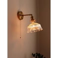 thumbnail image 4 of FSLiving 1-Pack 6.7" Amber Glass Water-drop Lamp Shade Replacement, Brown Flower Bell Glass Cover, DIY Torchiere Shade Decorative for Pendant Light Table Lamp Swag Ceiling Lamp Wall Sconce, 4 of 6