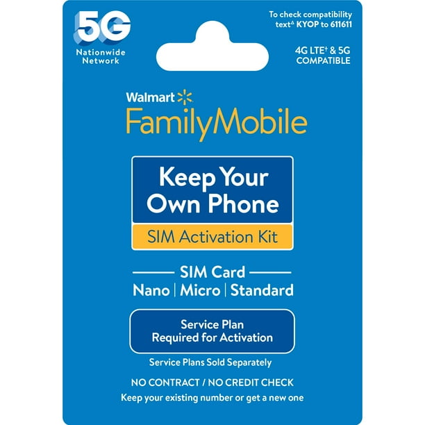 Walmart Family Mobile Keep Your Own Phone CDMA SIM Kit, No Airtime