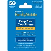 Walmart Family Mobile Keep Your Own Phone CDMA SIM Kit No Airtime- Prepaid