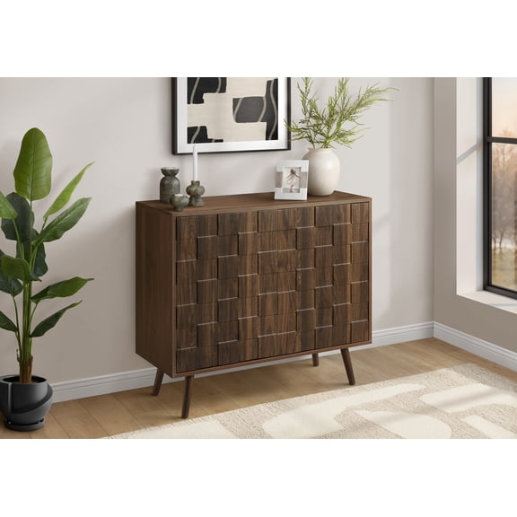 dokea Accent Chest, 36" Wide, 2 Door Cabinet - Dark Walnut Laminate Storage - Storage Cabinet